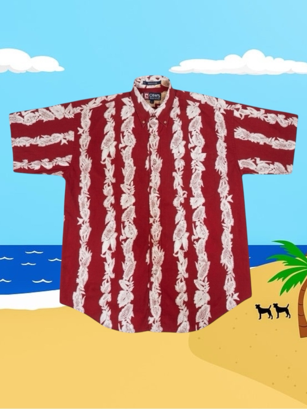 Vintage Chaps Ralph Lauren 100% Cotton 90s Retro Eclectic Grandpa Cabana Shirt M